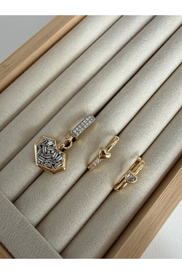 Zircon Stone Women's 3-Piece Earring Set Pj