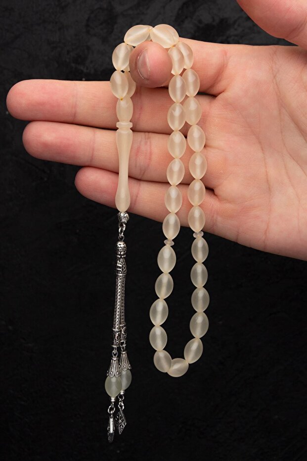 7x11mm Barley Cut Cat's Eye Prayer Beads in Men's Gift Box