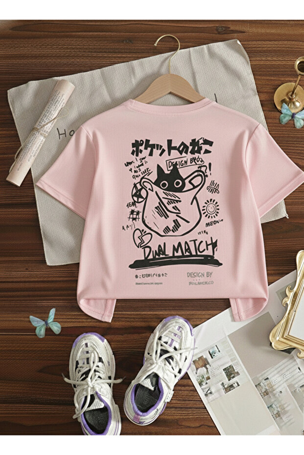 Dual Match Printed 100% Cotton Crew Neck Premium Tshirt for Kids