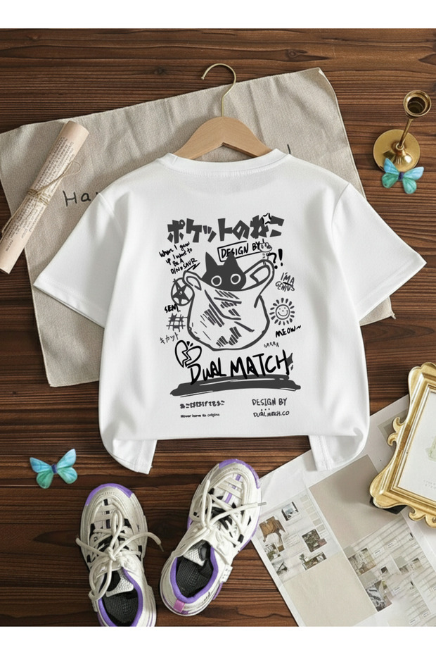 Dual Match Printed 100% Cotton Crew Neck Premium Tshirt for Kids