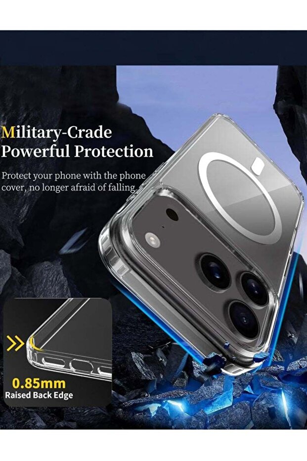 غطاء خلفي شفاف متوافق مع نظام Magsafe لهاتف Apple iPhone 17 Pro - 3