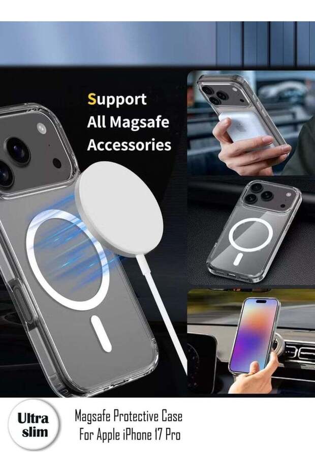 غطاء خلفي شفاف متوافق مع نظام Magsafe لهاتف Apple iPhone 17 Pro - 2