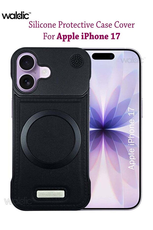 غطاء خلفي متوافق مع نظام ماج سيف لهاتف آيفون 17 من آبل - أسود - 1