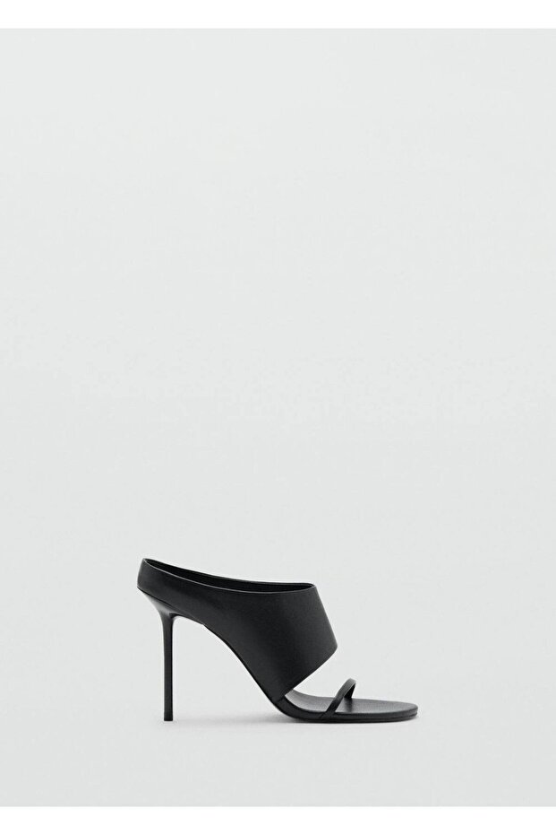 Bantlı topuklu deri sandalet - 3