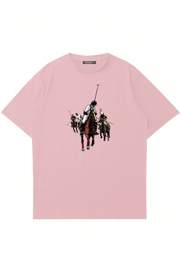 Unisex Horse Rider Printed Crew Neck Oversized T-Shirt