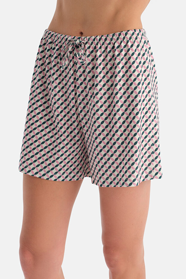 طقم شورت رياضي بنمط هندسي متعدد الألوان - 6