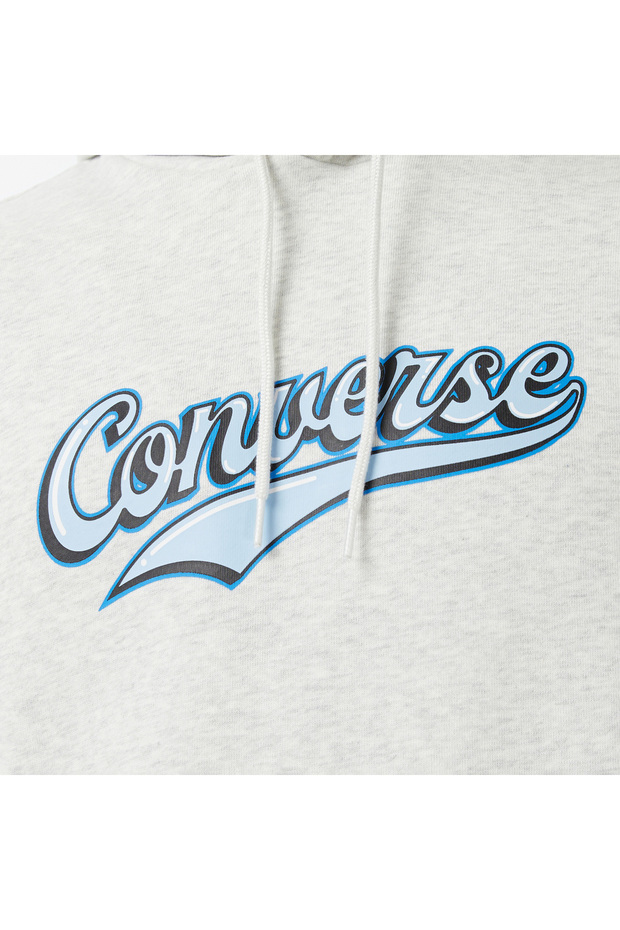 Script Pullover Hoodie Erkek Gri Sweatshirt - 5