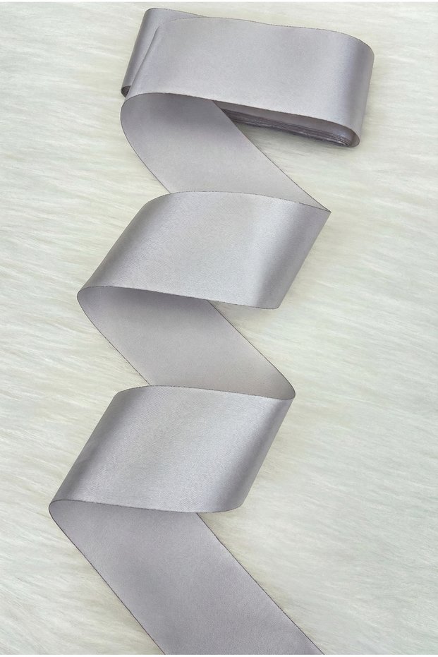 6 cm Light Gray Single Sided Satin Ribbon 10 Meters, Dowry Engagement Jewelry Special Day Gift Decoration