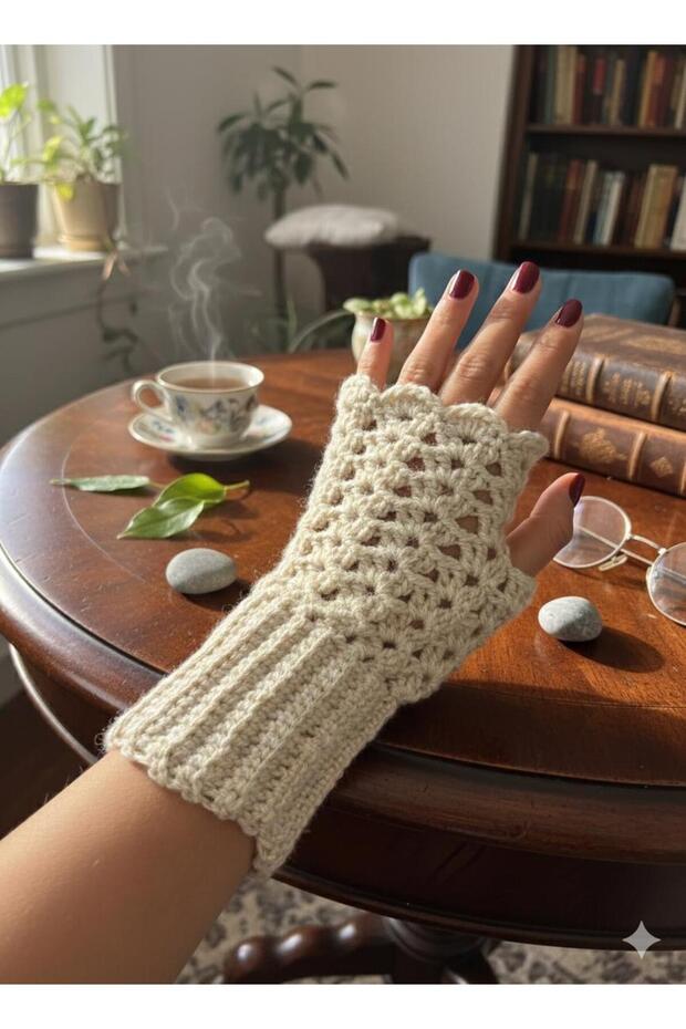 El örgüsü parmaksız eldiven - 1