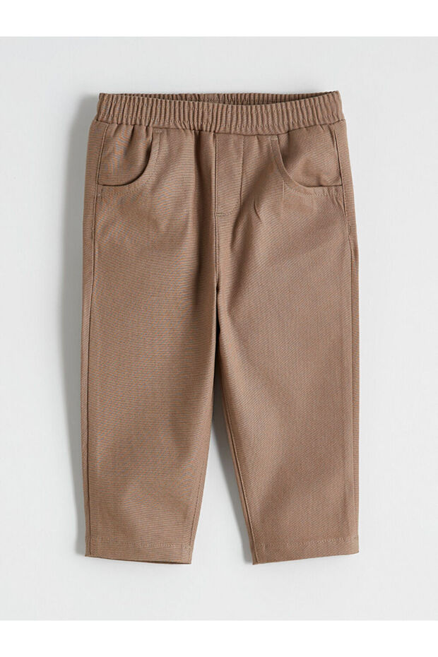 Brown Elastic Waist Baby Boy Pants