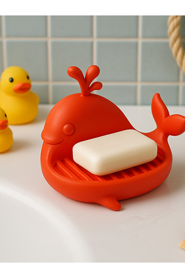 Whale Design Soap Dish – Decorative, Drained Soap Dish for Bathroom & Kitchen