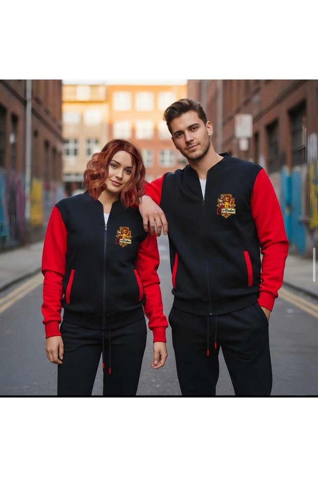 New Season 3 Yarn Combed Cotton Dear Combination Harry Potter B Printed Full Zipper College Jacket 2-Pack