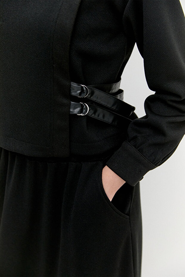 Deri Kemerli Örme İkili Takım - 6