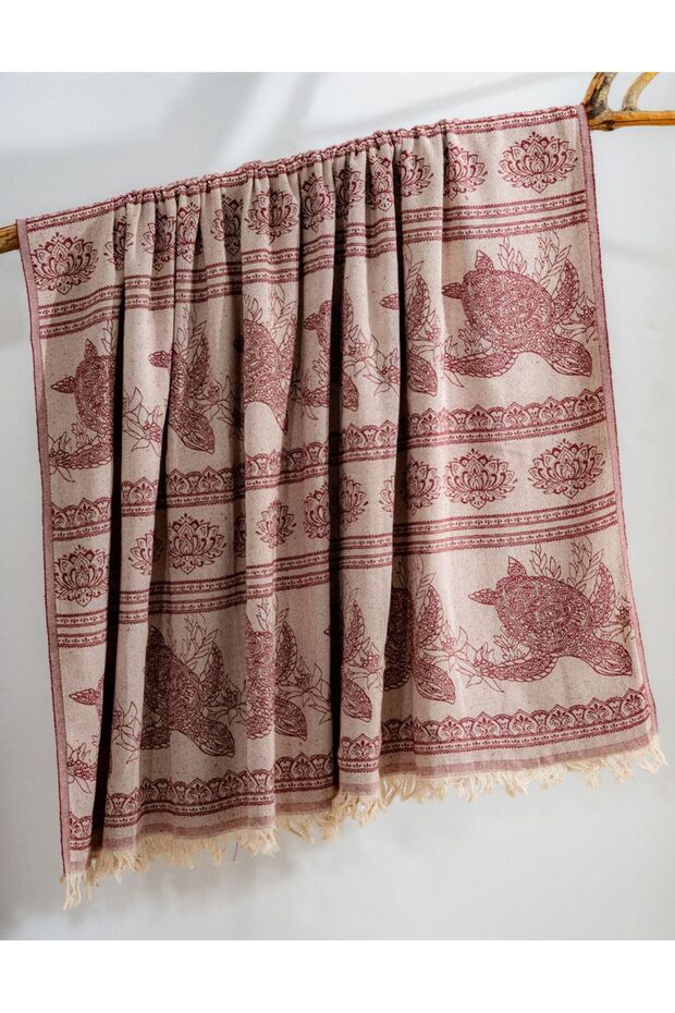 100% Cotton Burgundy Caretta Multi-Purpose Sofa Throw 130 X 170 (Without Cushion)