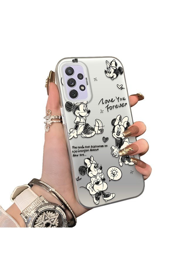 Samsung Galaxy A72 Compatible Silicone Edge Hard Back Anti-Fall Case Mickey Mouse