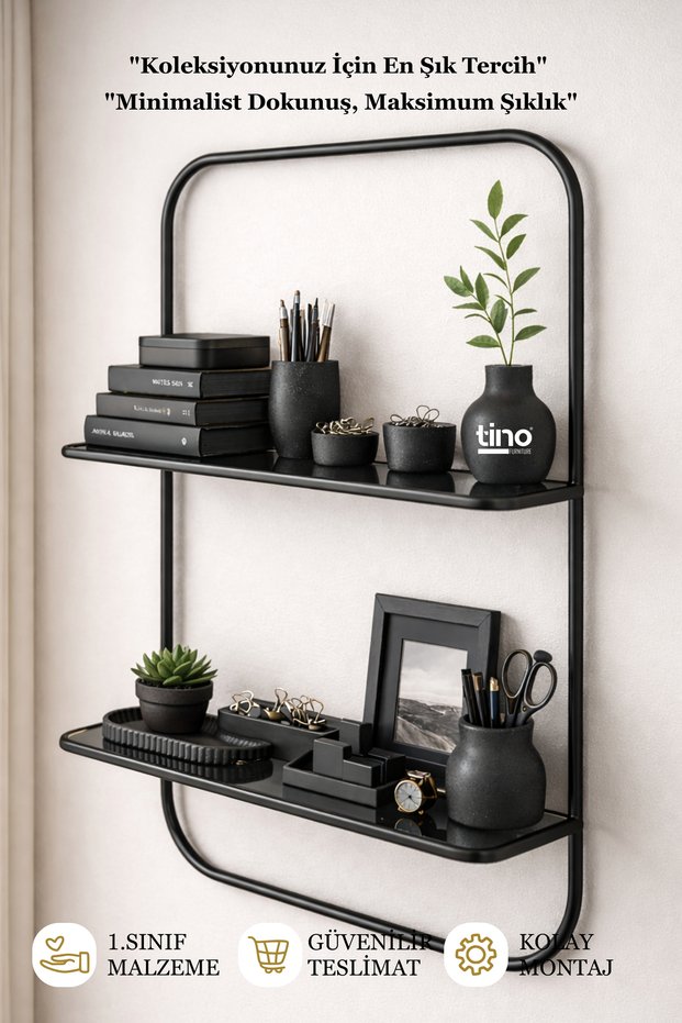 Pito Metal Glass Wall Shelf - Stylish Organizer Shelving Unit for Kitchen, Bathroom, and Bedroom