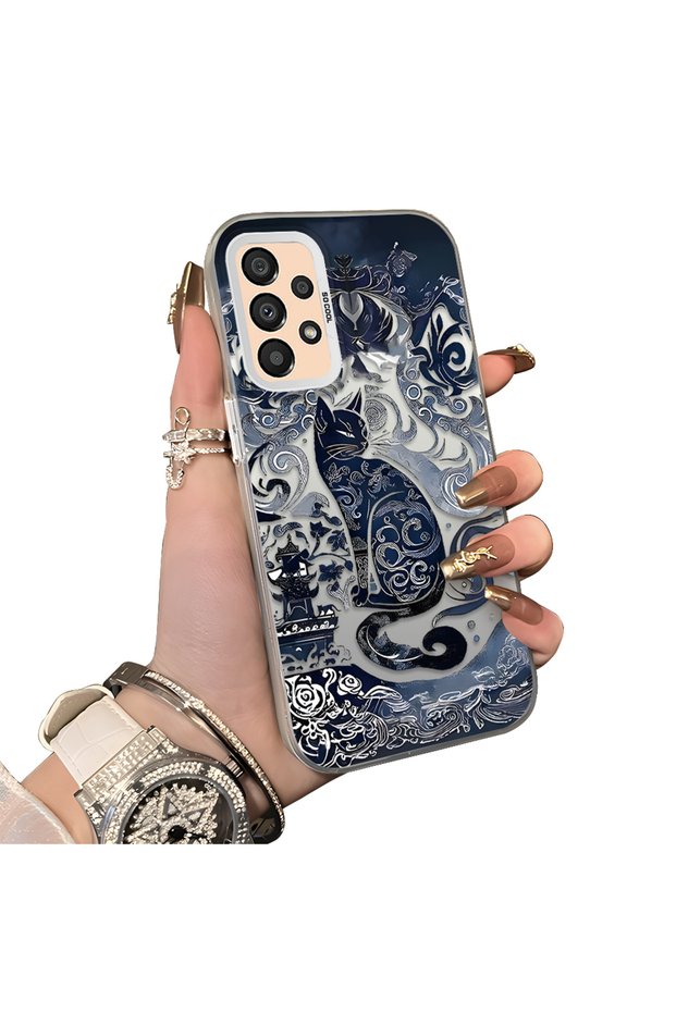 Samsung Galaxy A33 5g Compatible Silicone Edge Hard Back Anti-Fall Case Classic Pattern