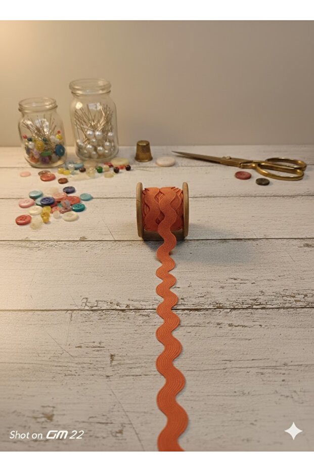 French Lace Ribbon / Rikrak Stripe Orange 30mm -5Meters