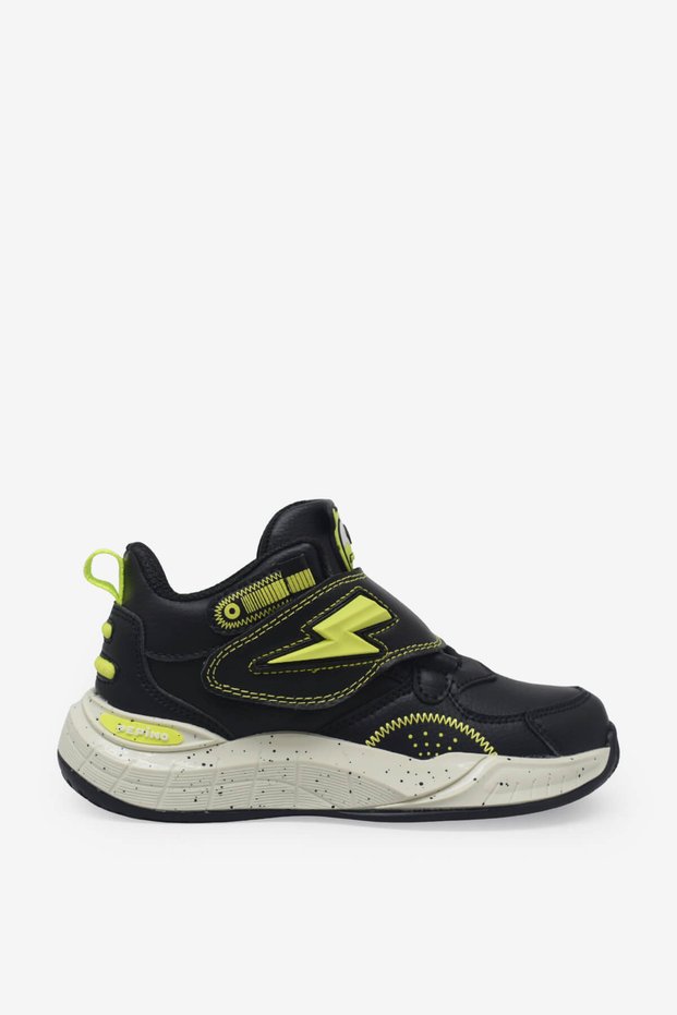 Pepino Unisex Children's Velcro Basketball Shoes Black Yellow P-1828