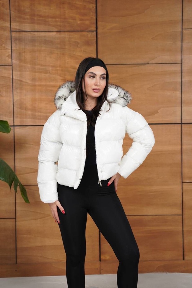 Černá lesklá bomber bunda - 3