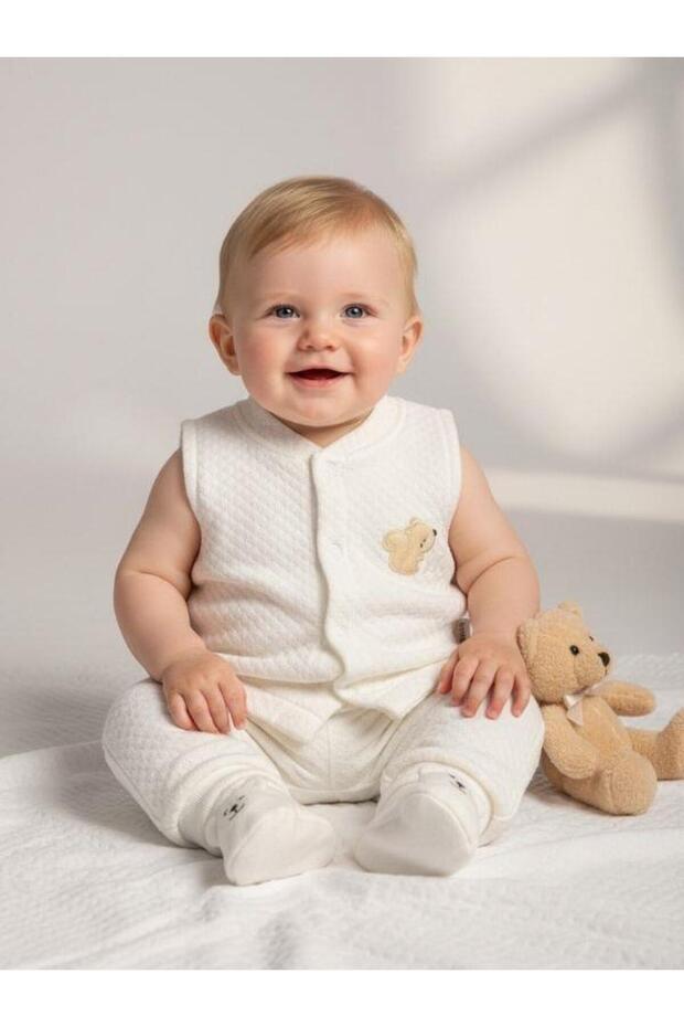 Baby Squirrel Patterned Vest - 2