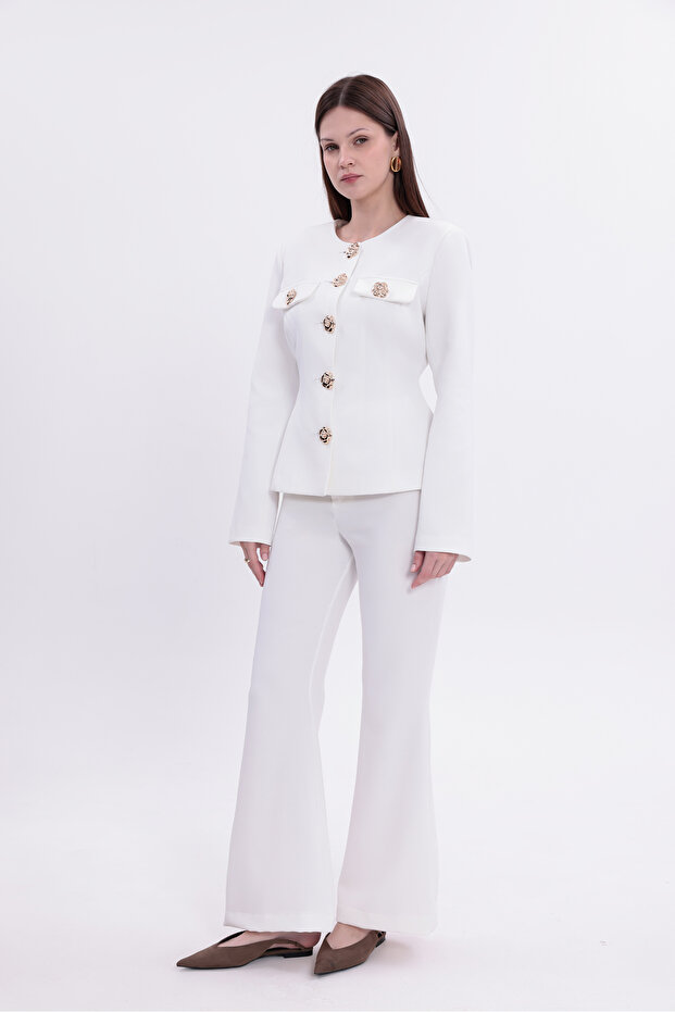 White Amara Ceket - 2