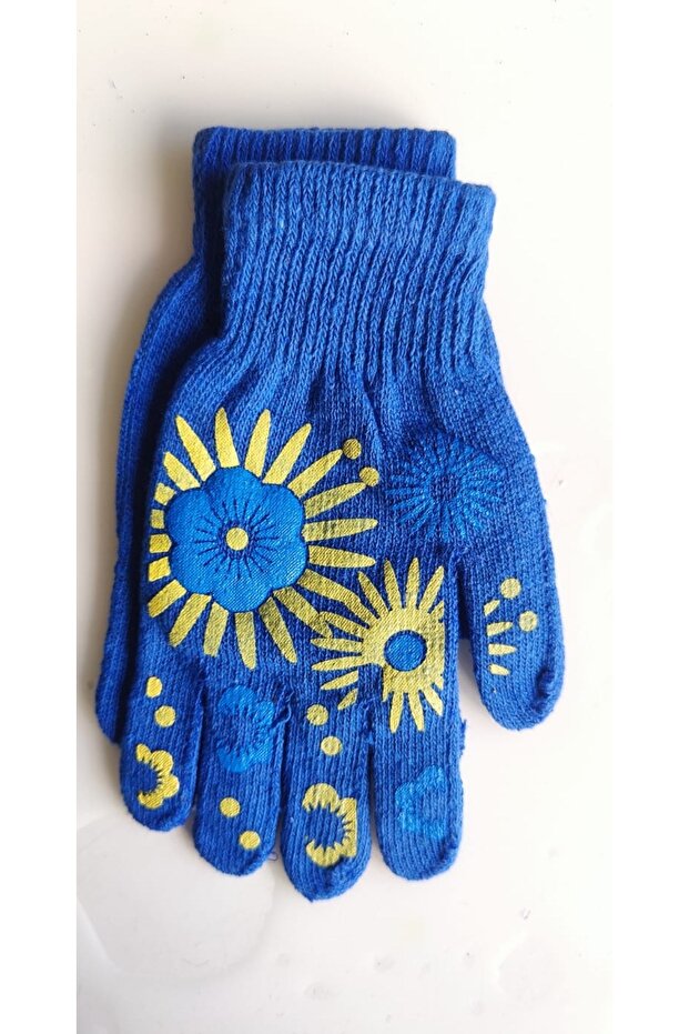 Desenli Siyah Pembe Mavi Mor Eldiveni - 1