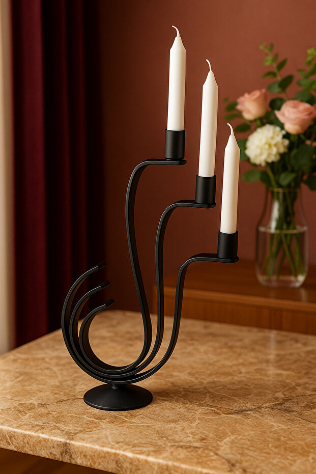 Κηροπήγιο Λευκό Ματ Elegance - 2