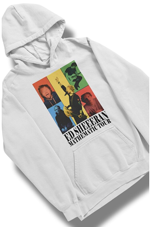 Unisex Mathematic Tour Printed Hooded Sweatshirt, Oversized Ed Sheeran Themed Hoodie