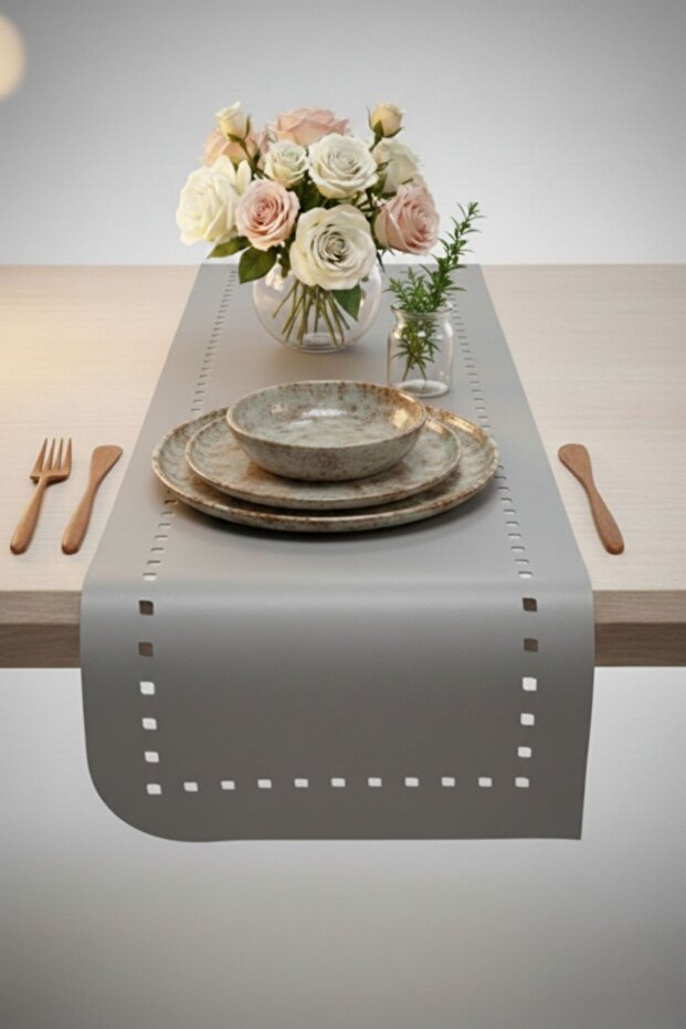 4+1 Piece Leather American Tablecloth+Runner Set (4 American Tablecloths -1 Runner)
