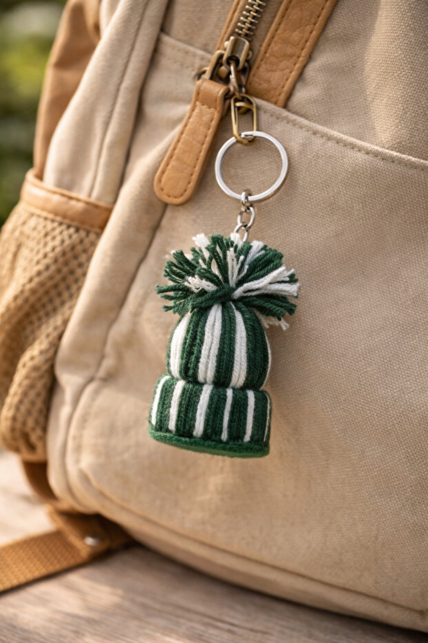 Mini Örme Bere Anahtarlık - 1