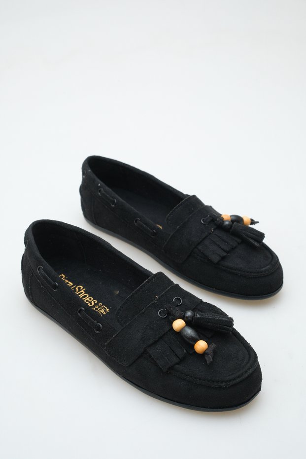 Black Women's Daily Beaded Ballerina Shoes Royal