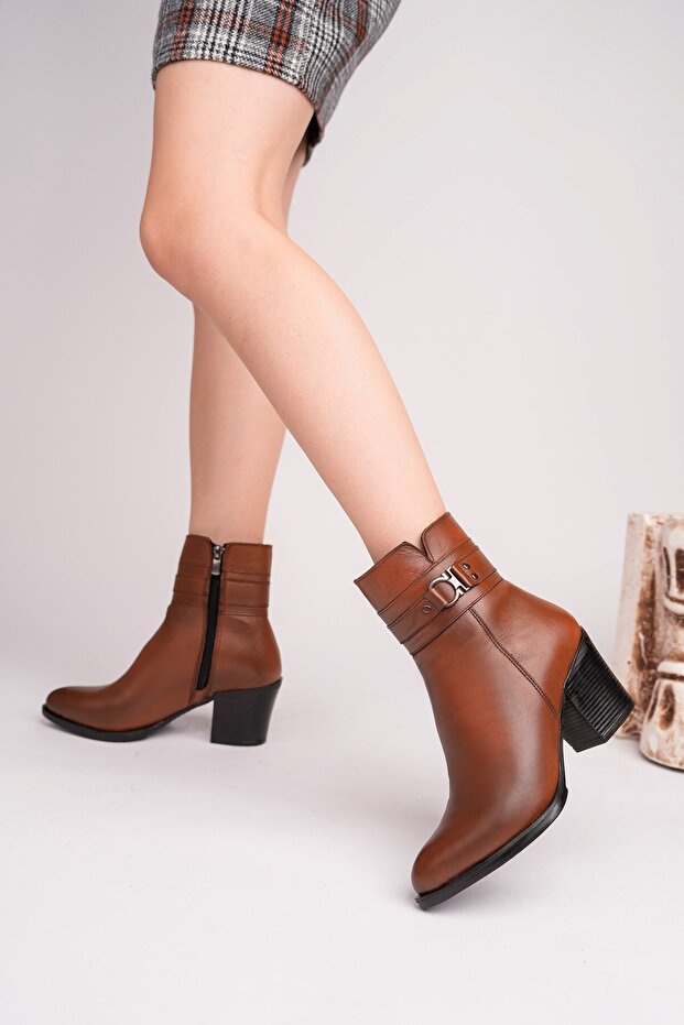 Genuine Leather Women's Daily Classic Heeled Boots DC2510