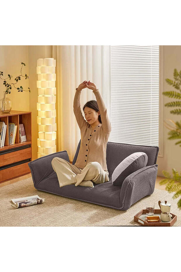 Mesa Adjustable Comfy Lazy Floor Sofa - Grey