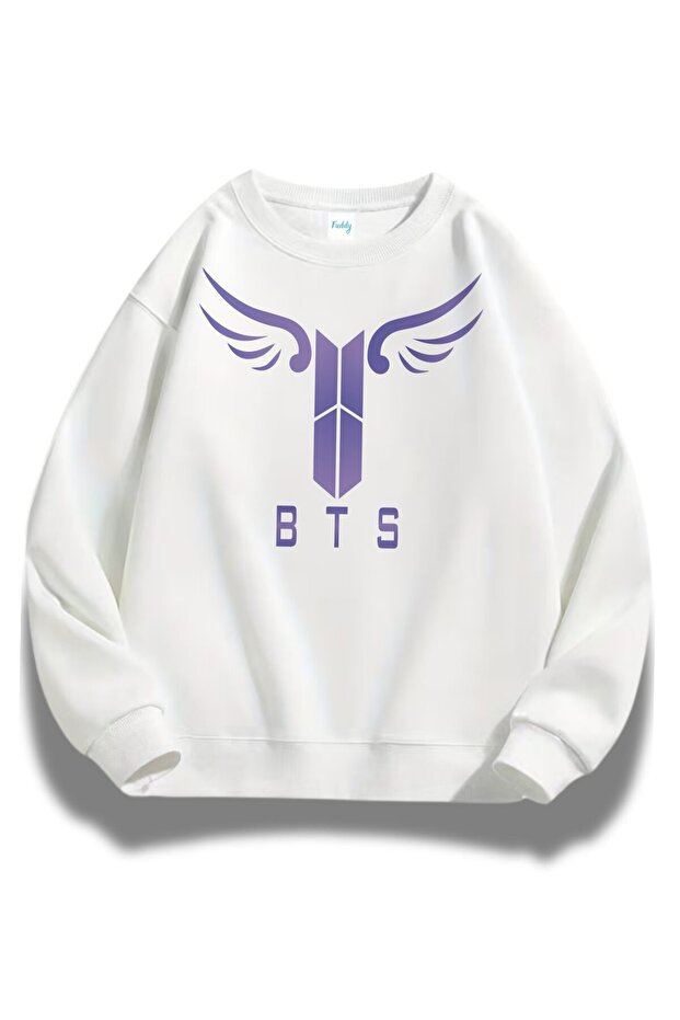 سويت شيرت بدون قلنسوة للجنسين قصة فضفاضة BTS Kpop Music مطبوع