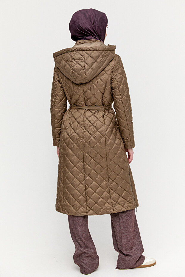 Kapüşonlu Kapitone Kaban - 6