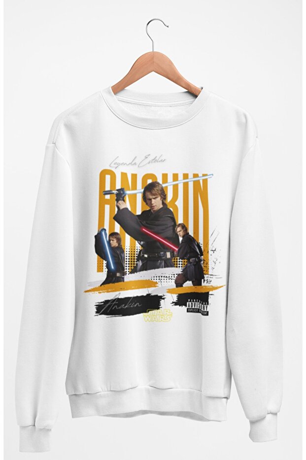 سويت شيرت قصة فضفاضة Starwars Anakin مطبوع بدون قلنسوة برقبة دائرية للجنسين