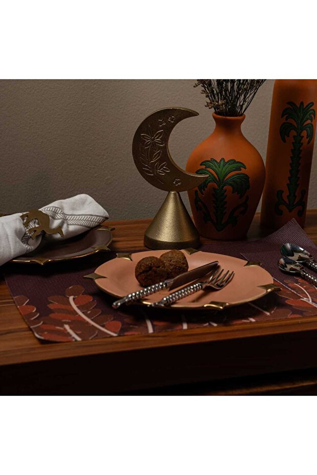 مفرش طاولة فردي مستطيل الشكل بنقشة التمر - 3