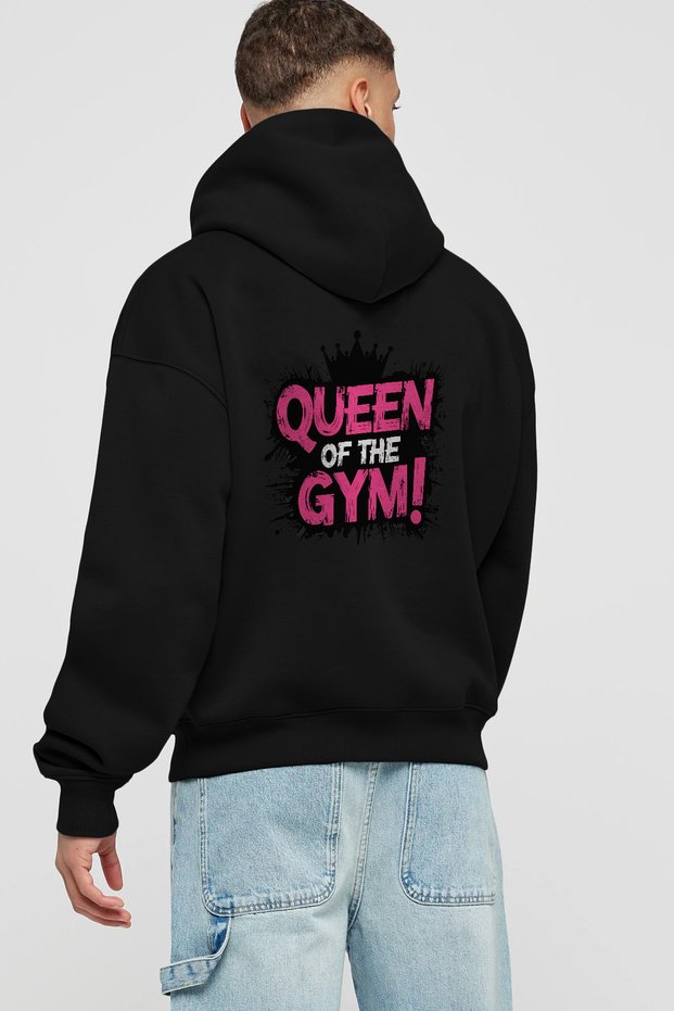 Gym, Sports, Fitness 30 Back Printed Black Hoodie Oversize Hooded Sweatshirt Men Women