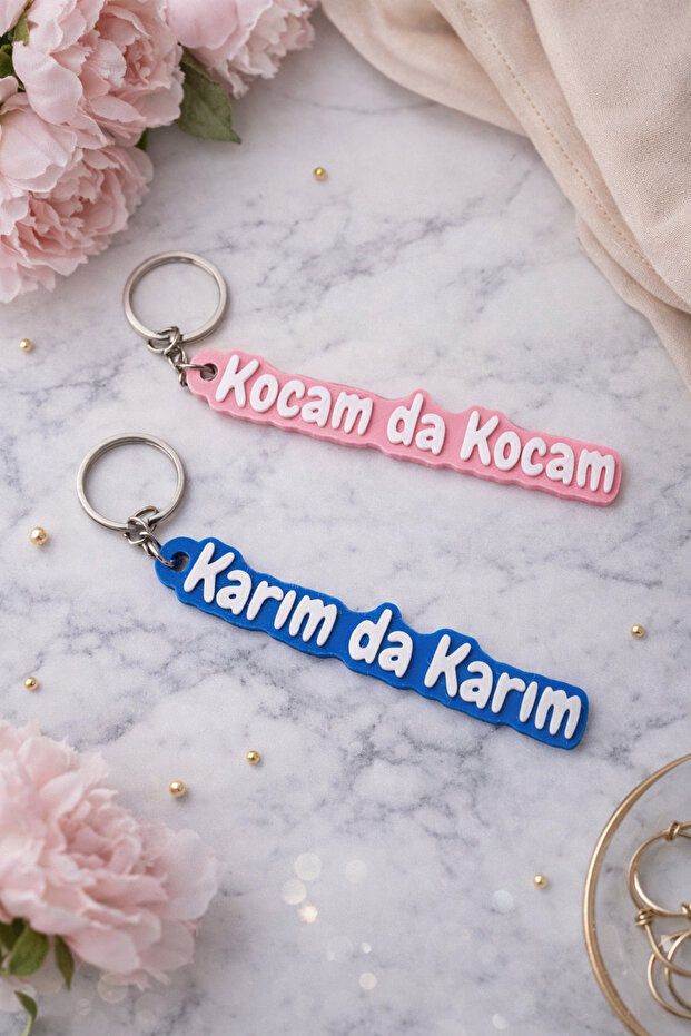 2-Piece Lover Combination Keychain Set - My Husband & My Wife