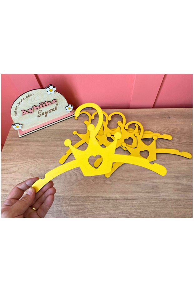 Wooden Heart Themed Mdf Children's and Baby Hanger, Hanger Baby Hanger (7 Pieces)