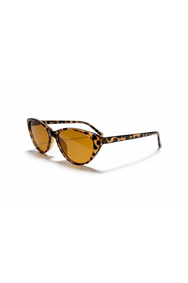 Adron Leopard Pattern Brown Glass Vintage Retro Cat Sunglasses