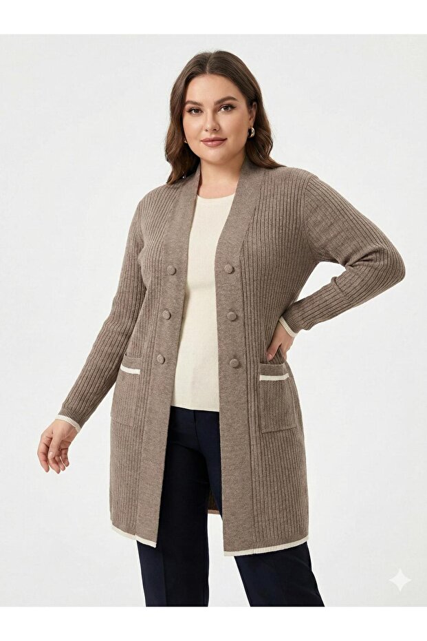 Kadın Triko Uzun Tunik Hırka - 2