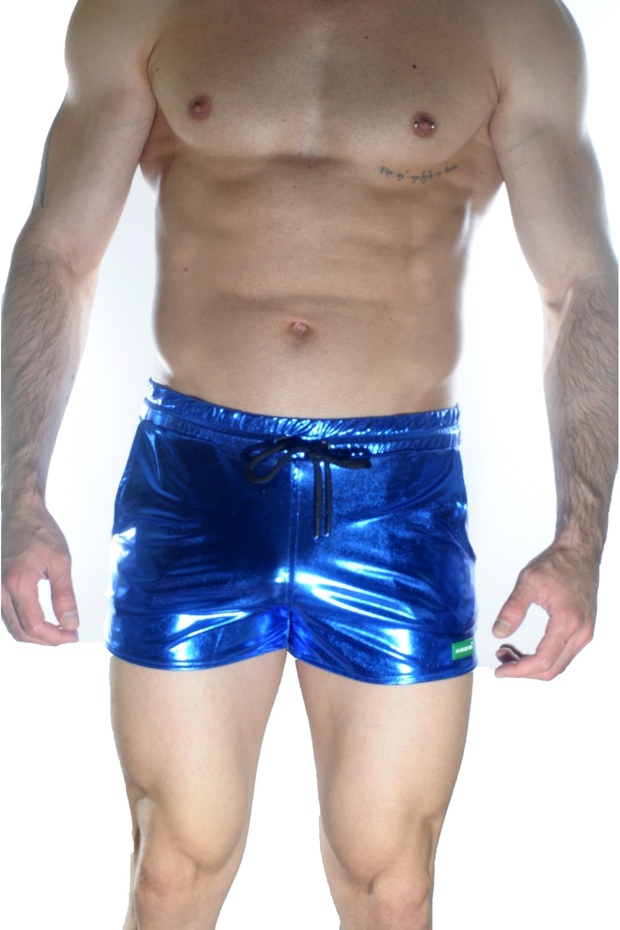 Mavi Metalik Şort - 1