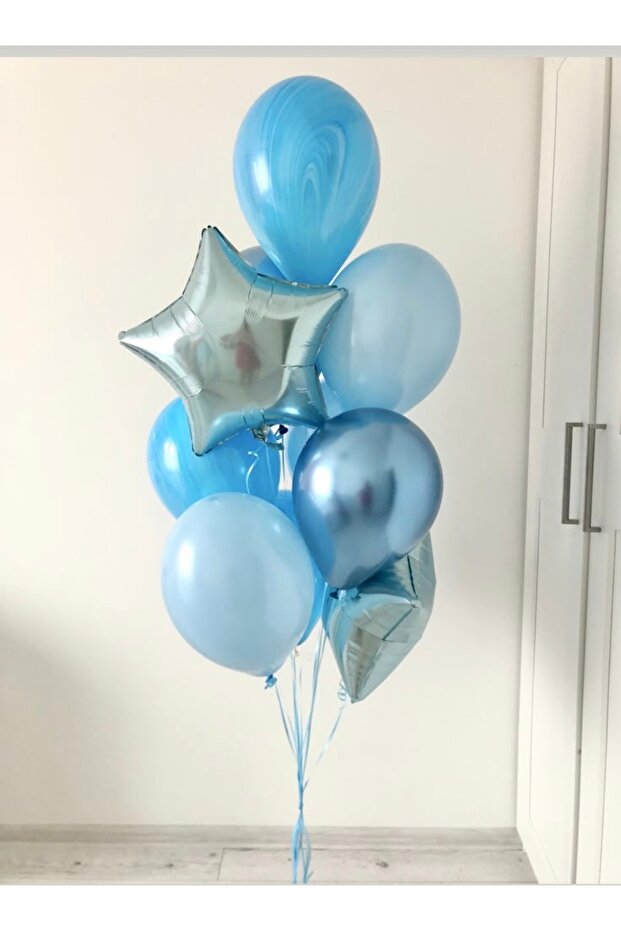 Blue Star Foil Balloon Balloon Bundle Set of 12