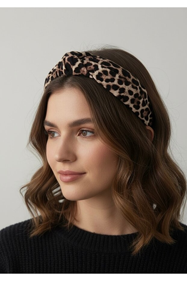 Bej Leopar Desenli Taç - 2