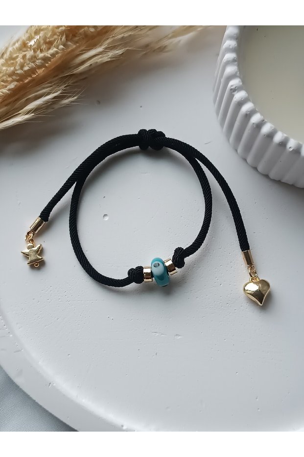 Marteniçka Black Friendship Luck Bracelet Glass Evil Eye Bead Semiramis Bracelet