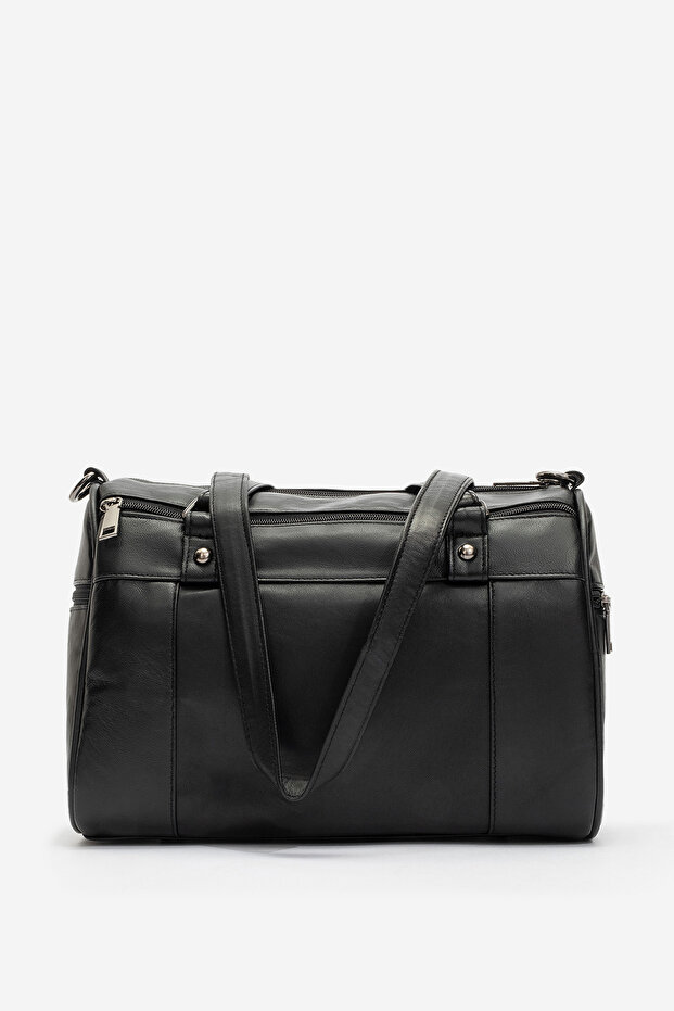 Verona Women's Shoulder Strap Handbag Real Leather Black