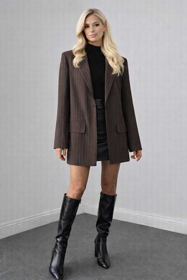 Kadın Oversize Blazer Ceket - 3
