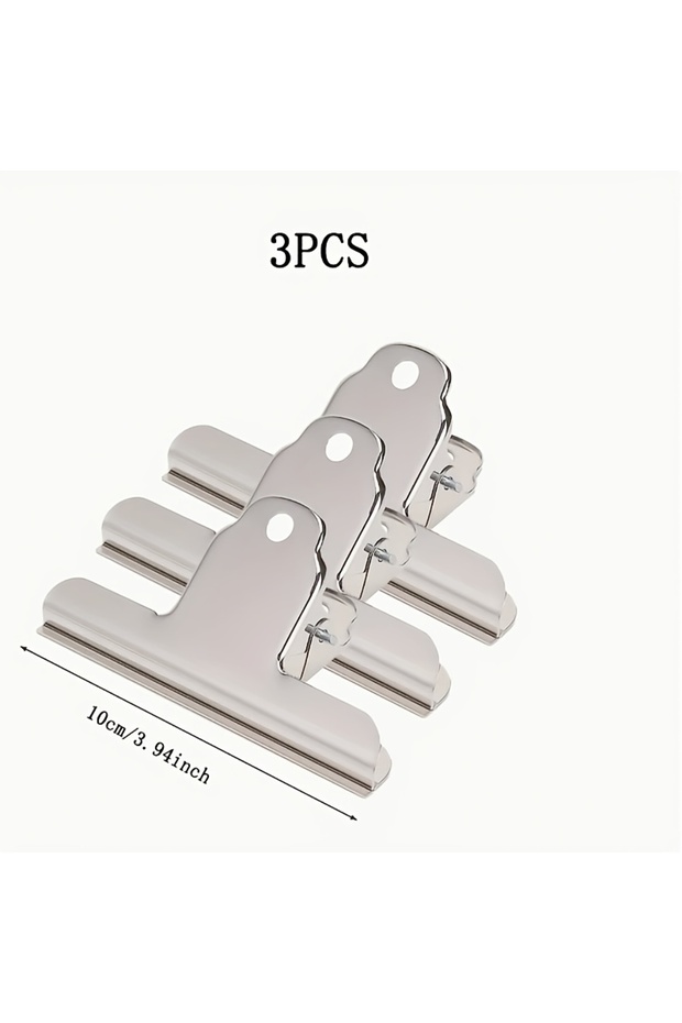 3Pcs 3pcs Durable Metal Folders | Home Office Desk Clips, School Supplies Sturdy